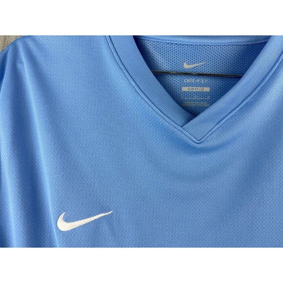 NEW Nike Tiempo Premier II Sky Blue White Short Sleeve VNeck DH8044 Mens Large - Picture 4 of 4